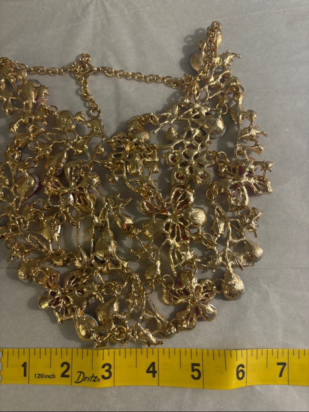 Multicolor Floral Statement Necklace - Women's Jewelry - Picture 6 of 6